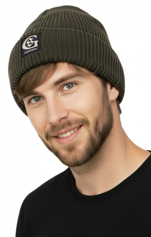 Strickmütze 429001-0771-57 dunkelgrün