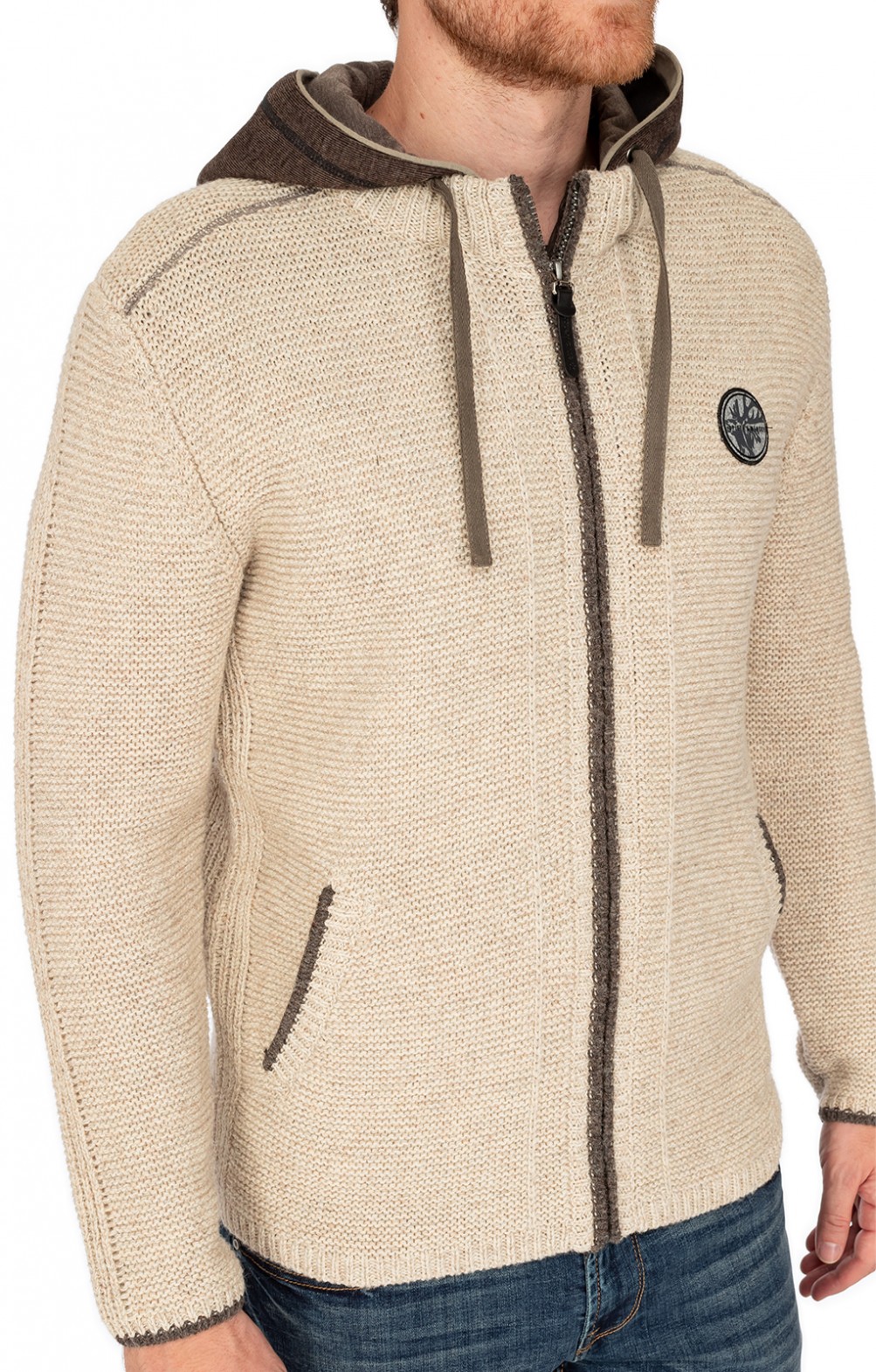 Tracht Herrenstrickjacke Braun Trachten Strickjacke Herren