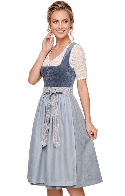Dirndl 75 cm 2 pezzi LEOPOLDSDORF blue vintage