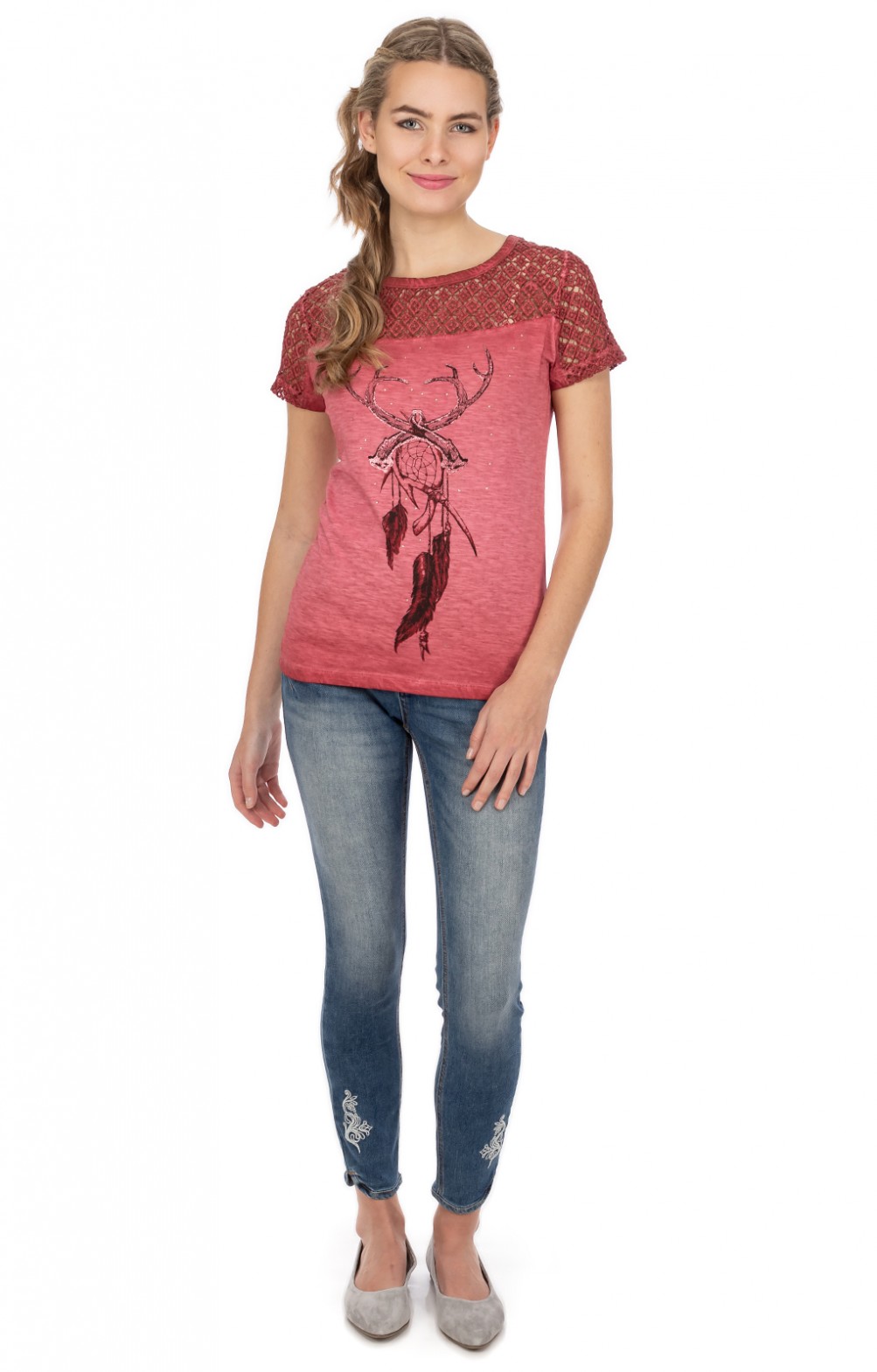 Premium Damen T-Shirt In Burgund – Größe XL, Halbarm, Bequemer Schnitt, Maschinenwaschbar