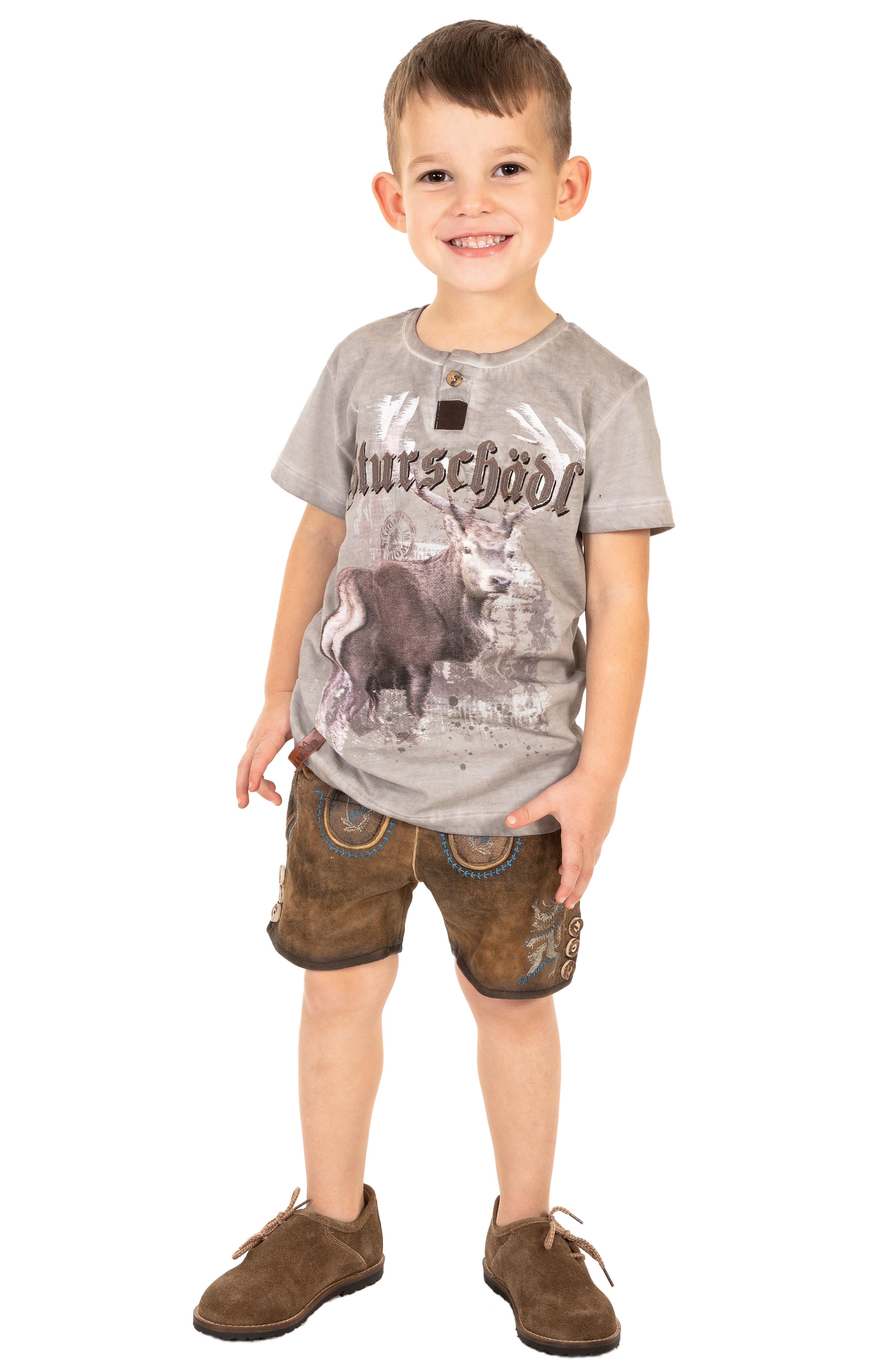 weitere Bilder von Trachten Kinder T-Shirt M28 STURSCHAEDEL KIDS grau
