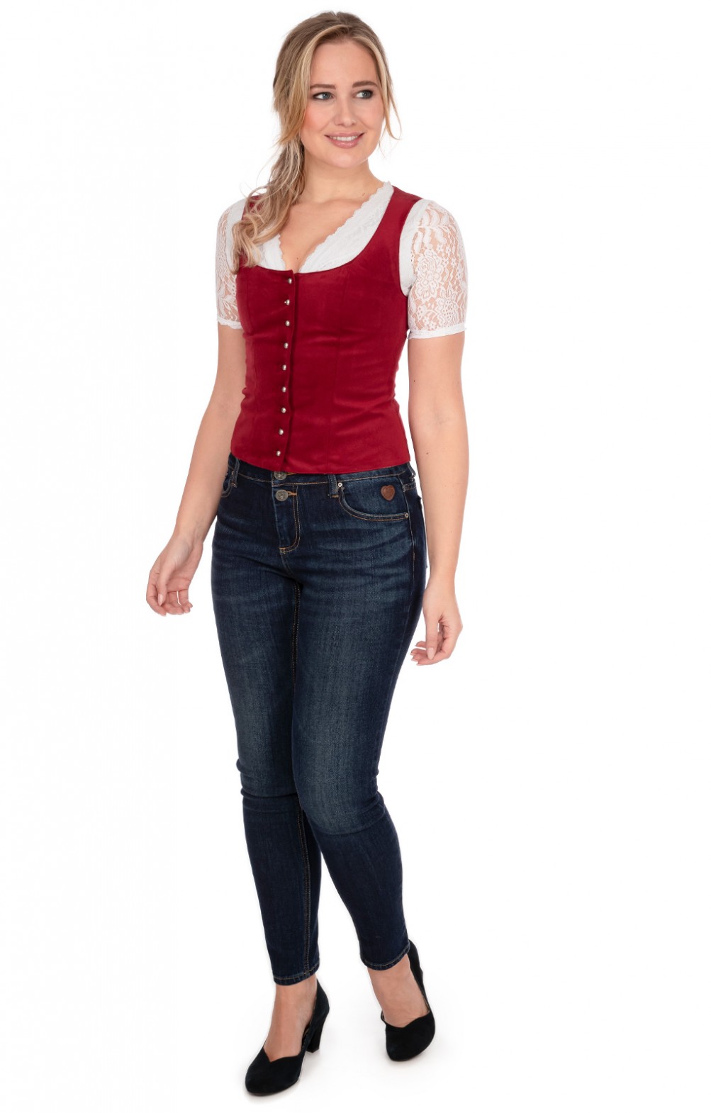 OS Trachten Tailliertes Trachtenmieder - Traditionelle Dirndl-Weste Für Damen