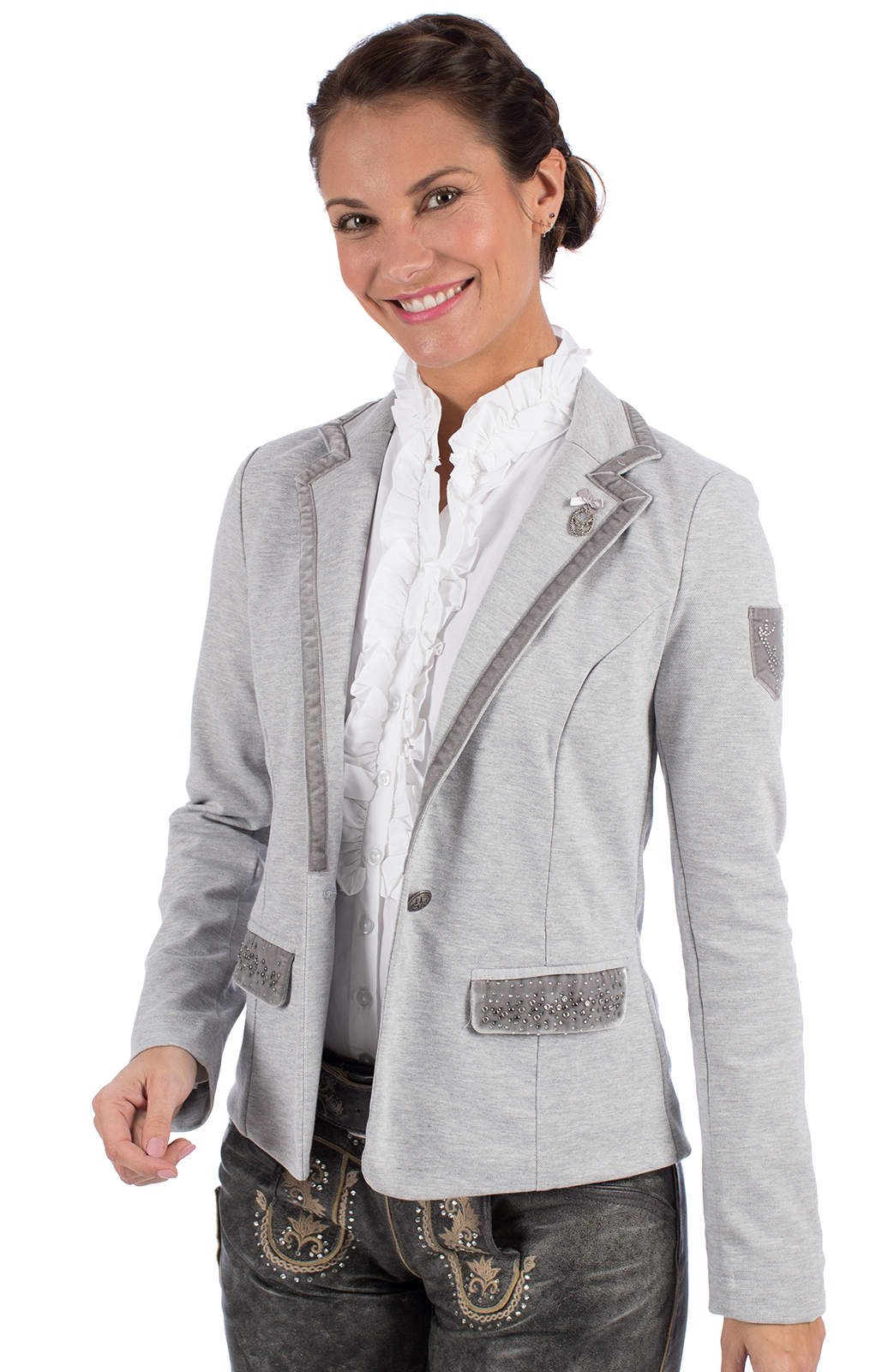 Giacca da passeggio per giacche tradizionali W106-DACIA grigio von Marjo