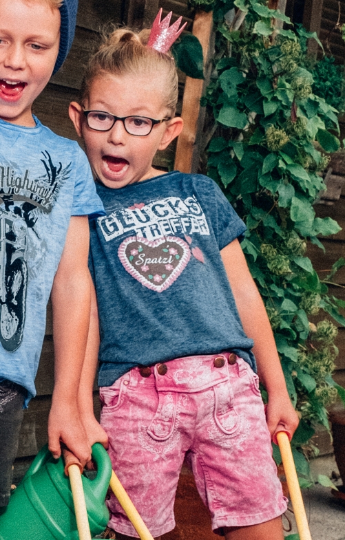 Kinderen tiroler overhemd ROMY - KIDS donkerblauw