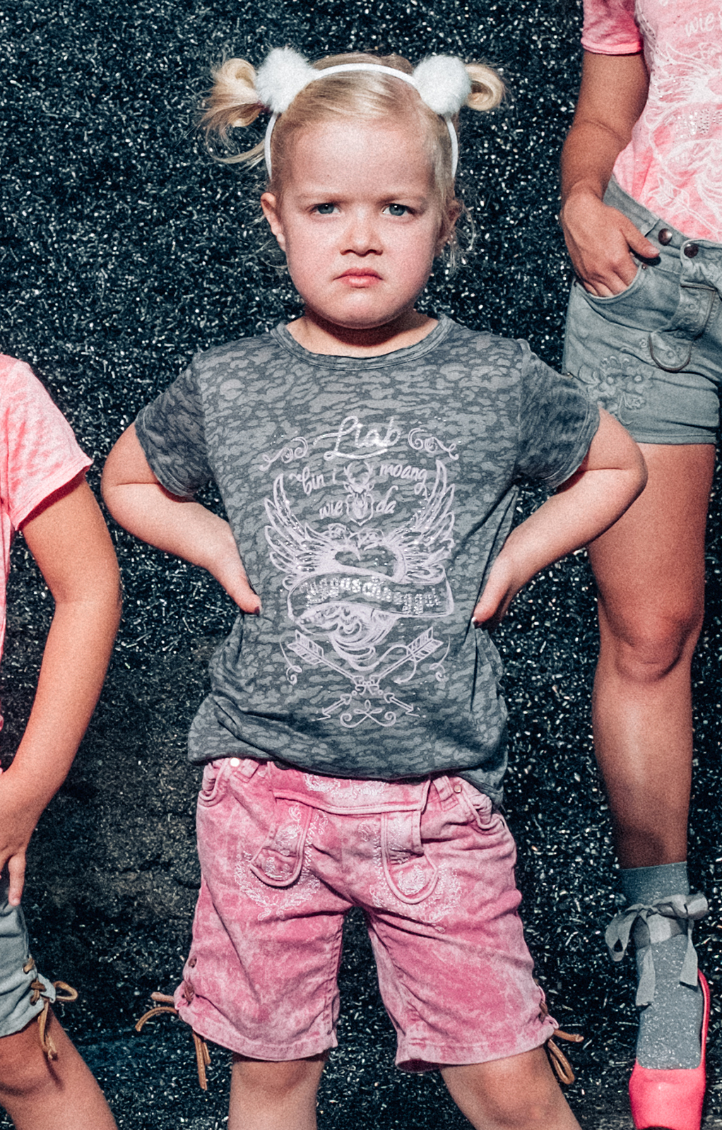 Hansber Mädchen Jeans Shorts - Mit Blumen Gürtel Sommer Kurze Hose