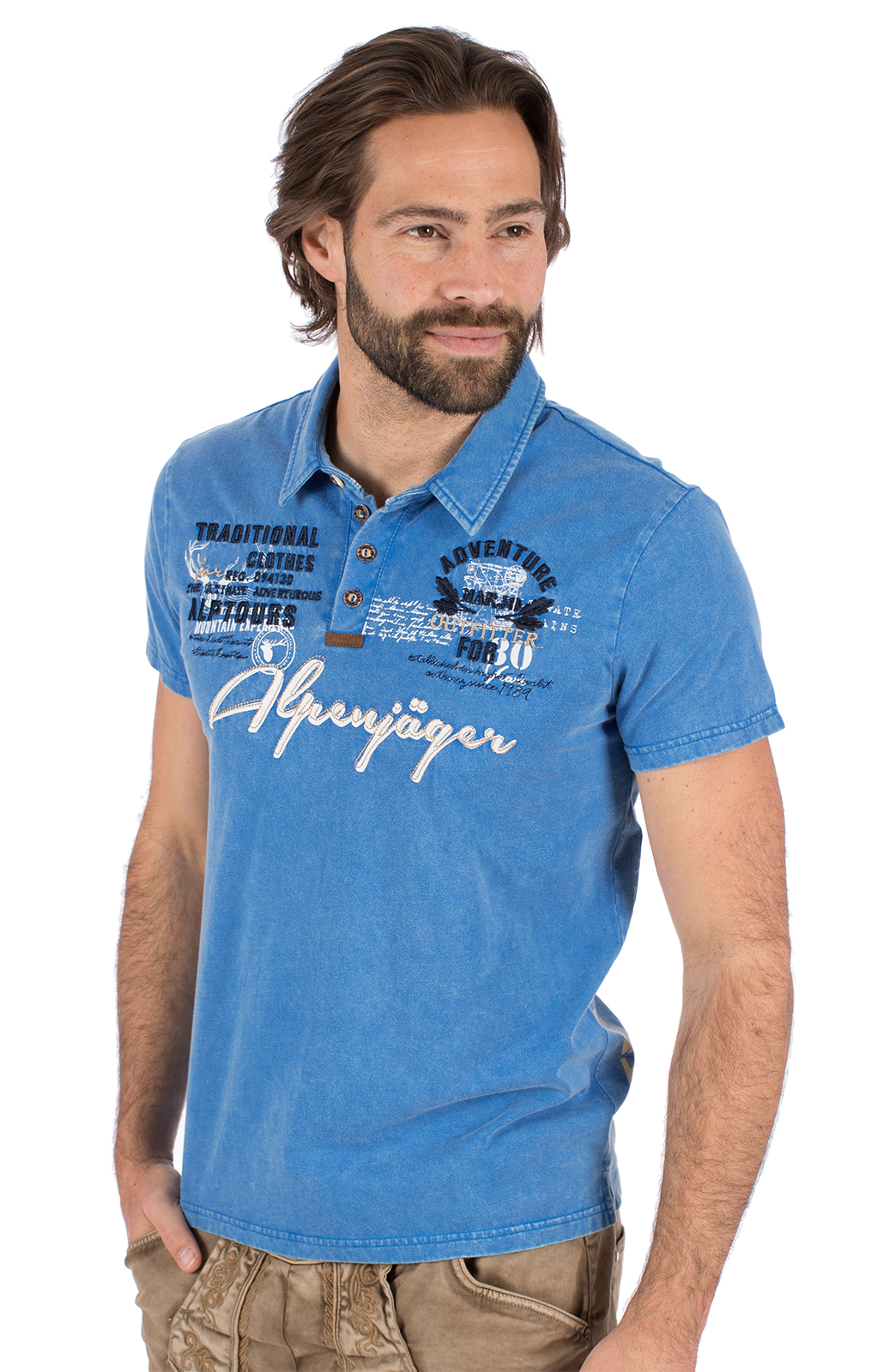 weitere Bilder von Trachten T-Shirt E09 - ALPENJAEGER blau