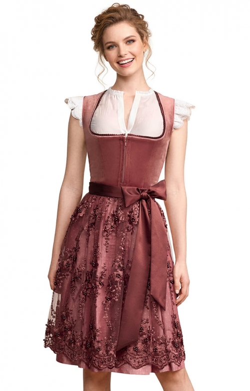 Midi Dirndl 2tlg. KAELYN (60cm) bordeaux
