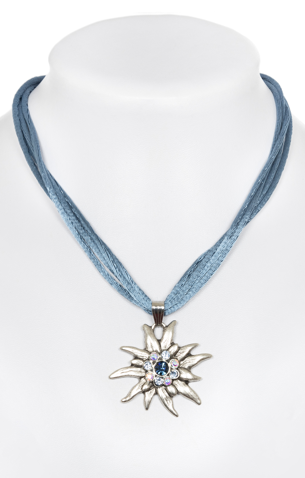Alpenflüstern Collana Tradizionale Per Dirndl Con Stella Alpina - 120 Cm, Gioiello Oktoberfest