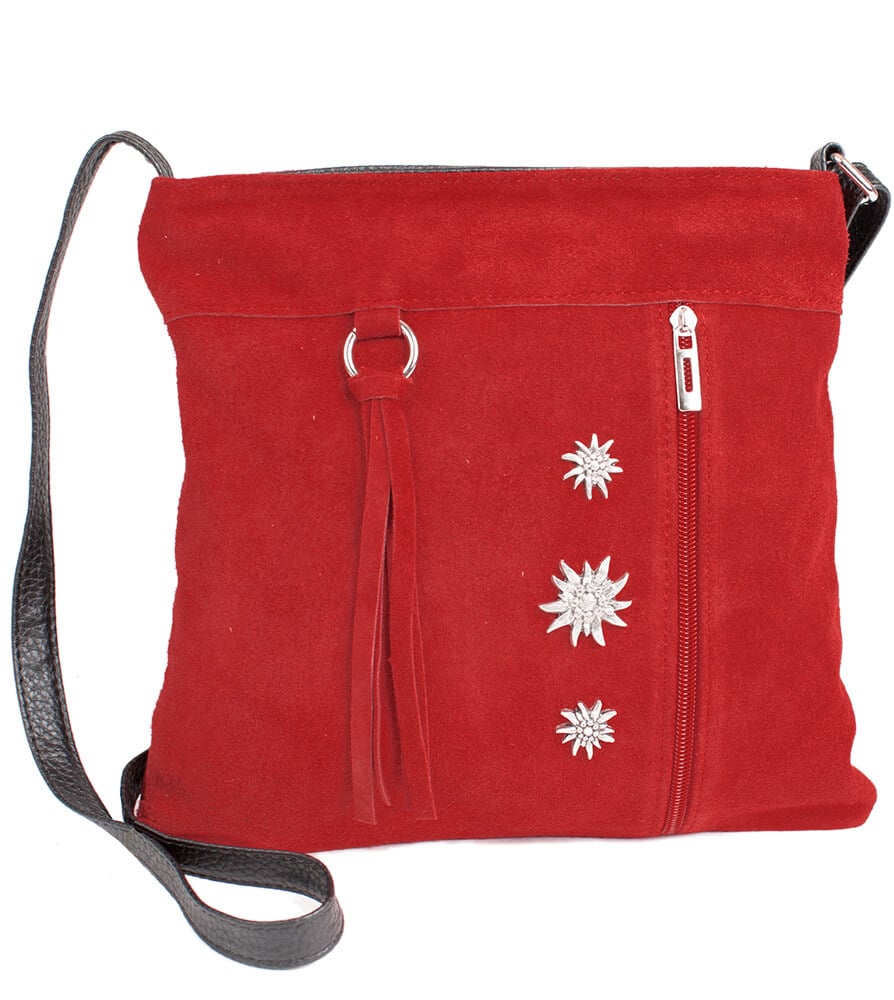 weitere Bilder von Wildledertasche mit Edelweiss, rot