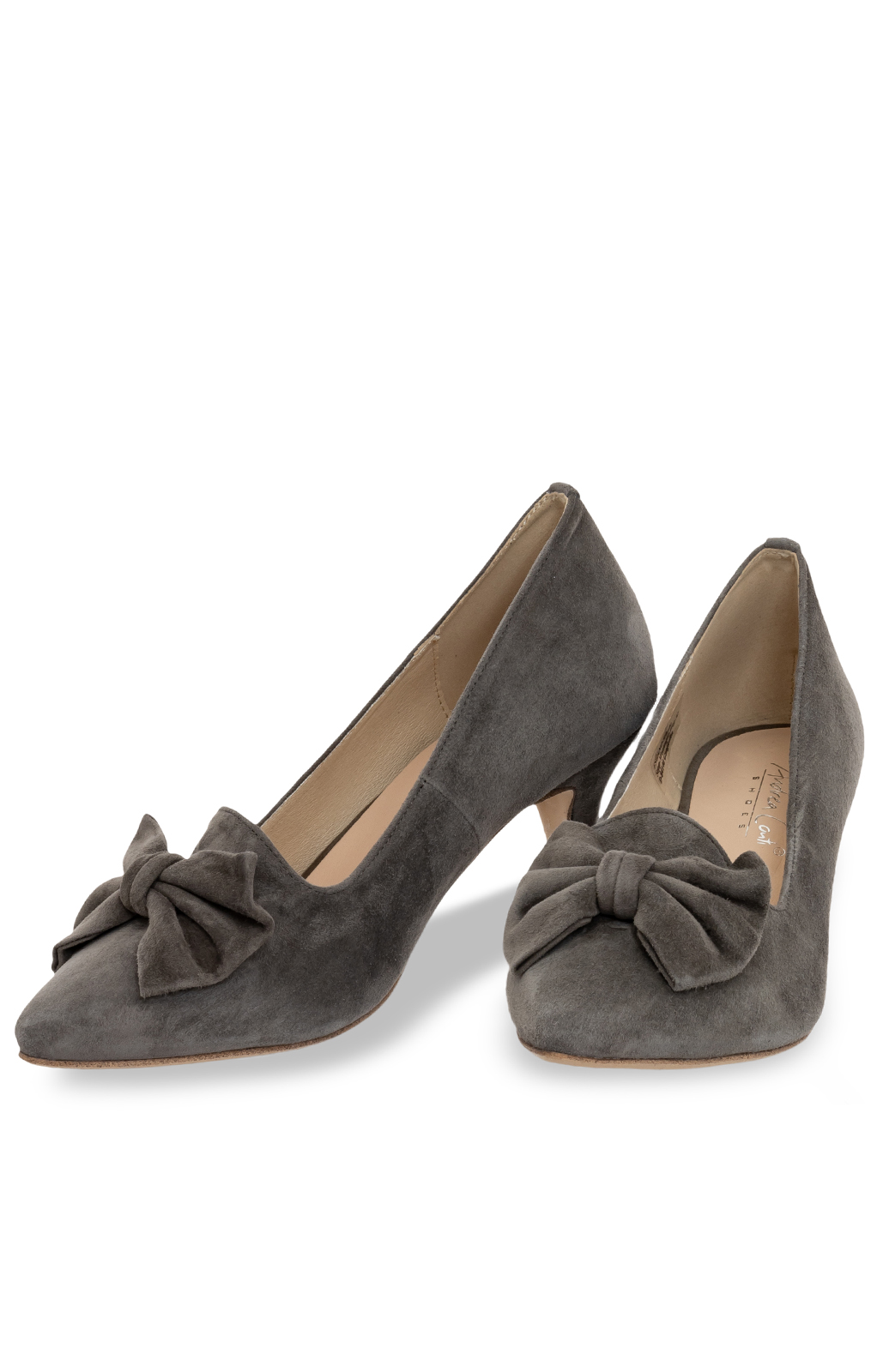 Andrea Conti Pumps met klittenbandsluiting in lichtgrijs | Your Look