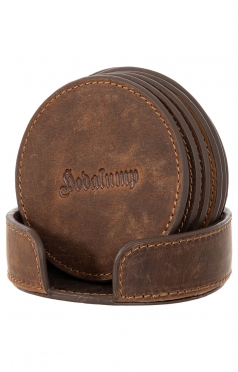 Beermat set with holder Beermat set with holder