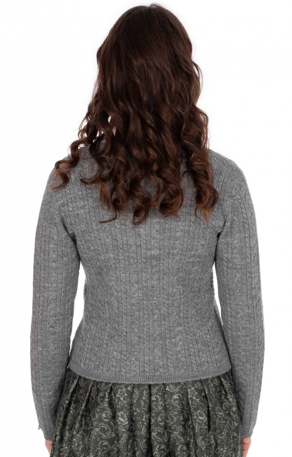 Spieth & Wensky Trachten Strickjacke KLEMENTINE - Hellgrau Mit Merino-Wolle