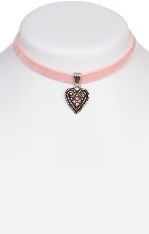 Traditional necklace with heart 9197-SB pink