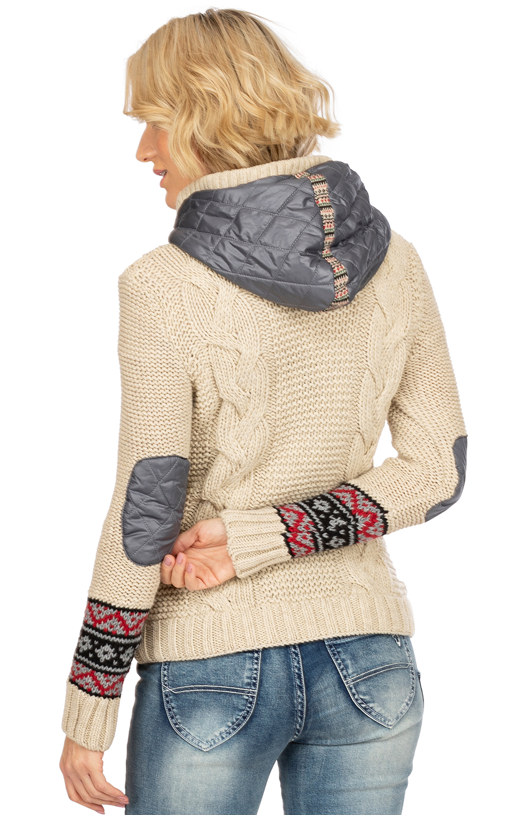 weitere Bilder von Traditional cardigan MARIT Strick beige