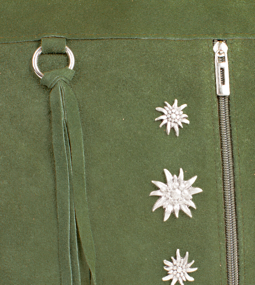 weitere Bilder von Wildledertasche mit Edelweiss, oliv