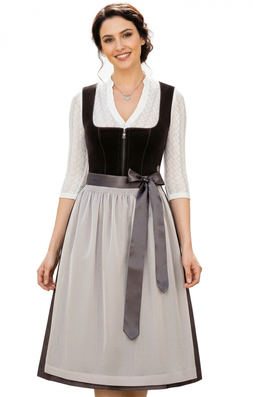 Midi Dirndl 2tlg. 65 cm BIDINGEN lakritz
