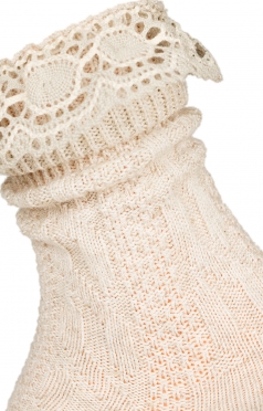 Socke CS530 mit Spitze natur Socke CS530 mit Spitze natur