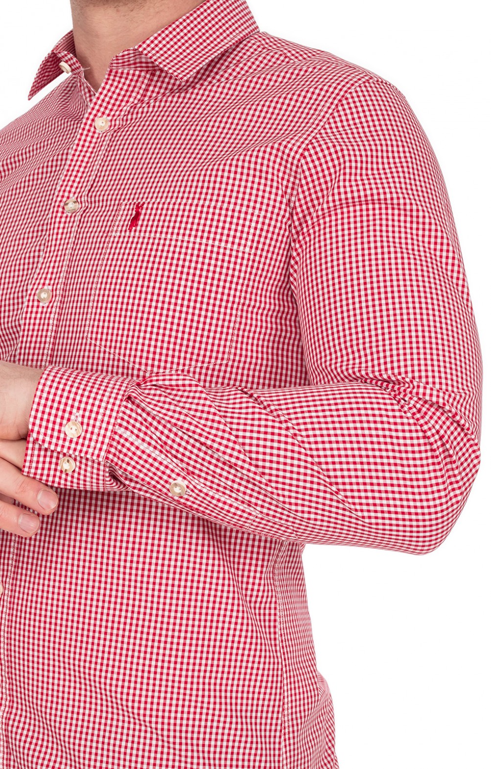 Almsach Trachten Shirts checkered 722LK-CO red (Slim Fit) - bestellen