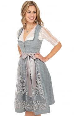 Dirndl and Dresses Midi 2pcs. 65 cm MINTRACHING cloud silver 40 Dirndl and Dresses Midi 2pcs. 65 cm MINTRACHING cloud silver 40