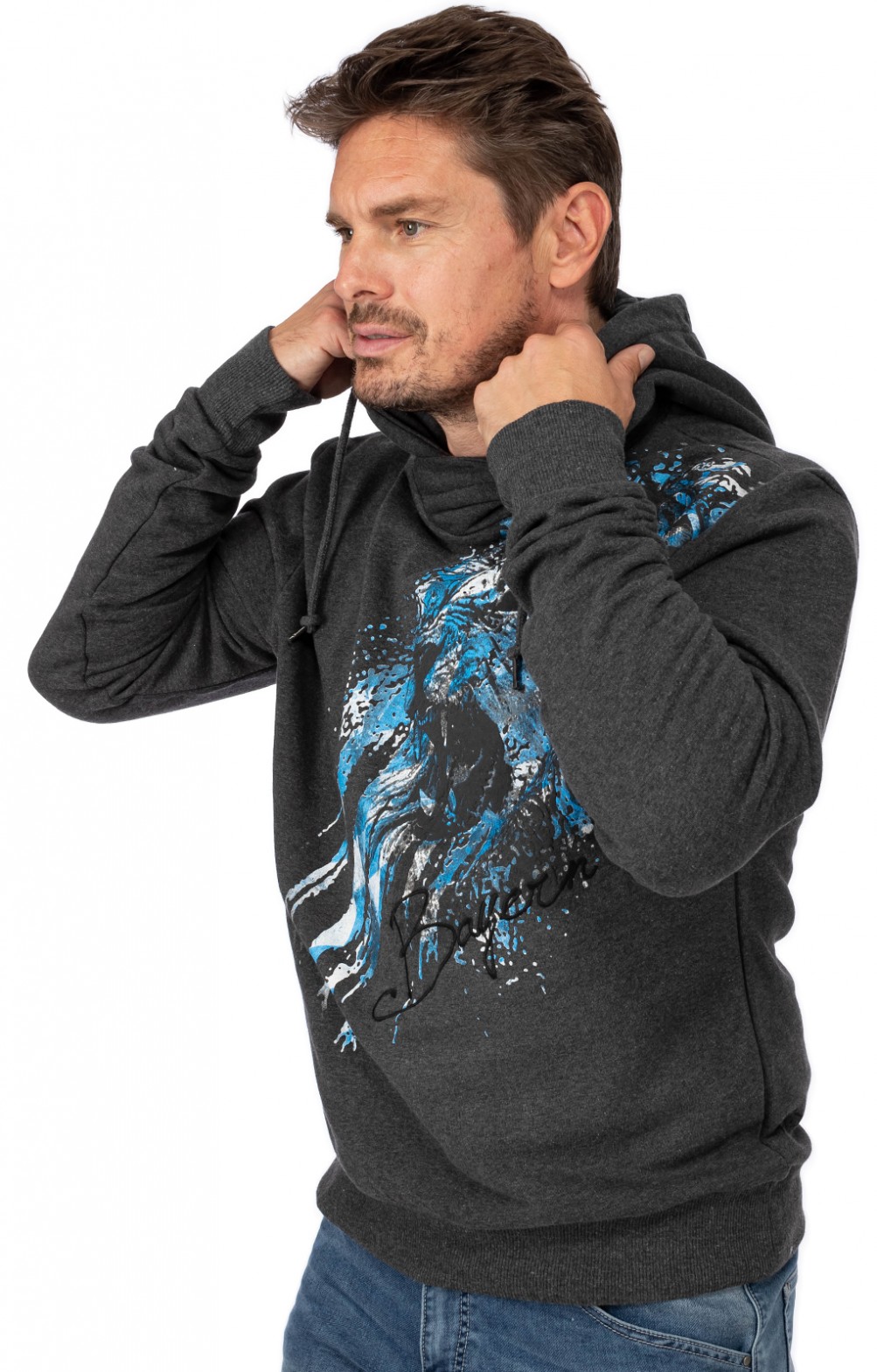 Hangowear Trachten Sweater ZACHY-HOODIE gray bestellen