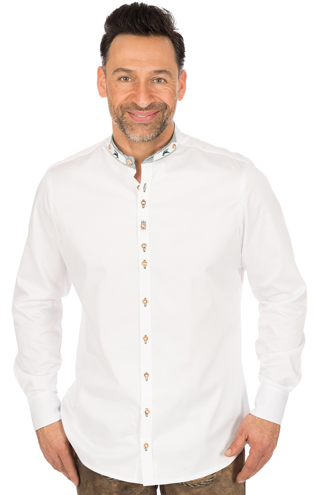 Klederdrachthemd Slim Fit PERINO wit von OS-Trachten