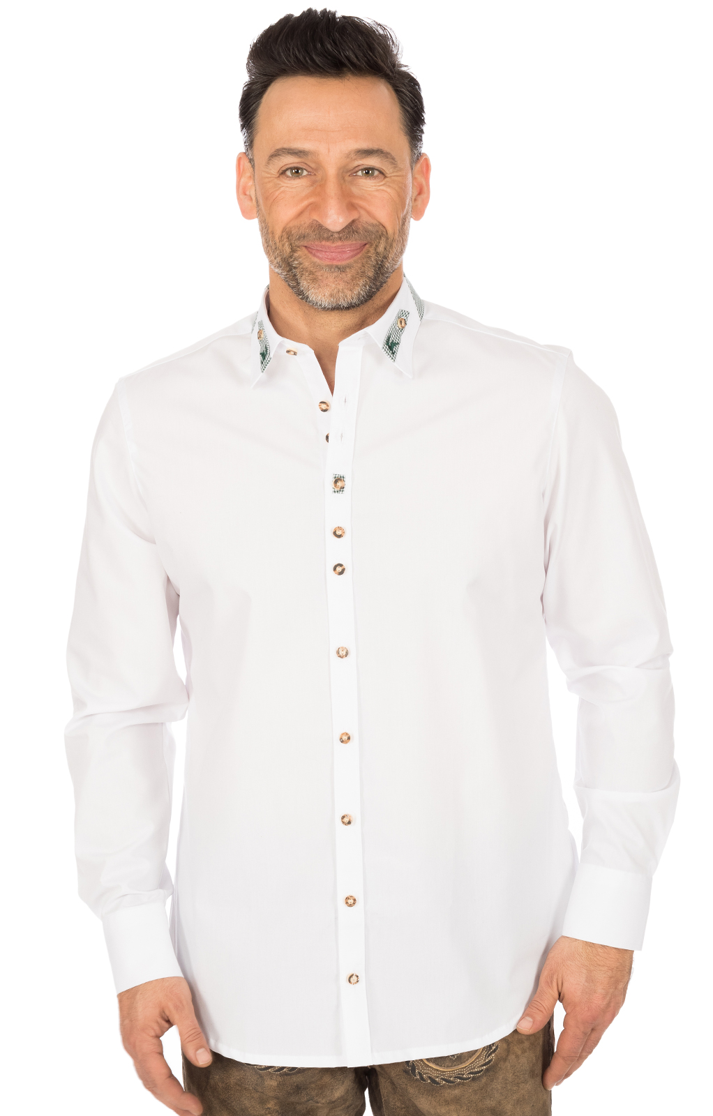 OS TRACHTEN Hemd weiss Slim Fit Langarm Stehkragen für Herren in Weiss OS TRACHTEN Hemd weiss Slim Fit Langarm Stehkragen für Herren in Weiss