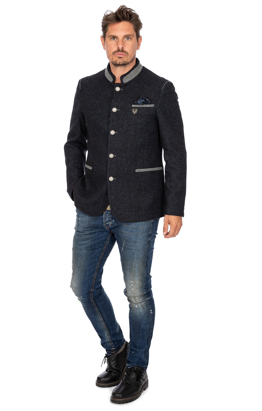 weitere Bilder von German traditional jacket MARLON dark blue gray