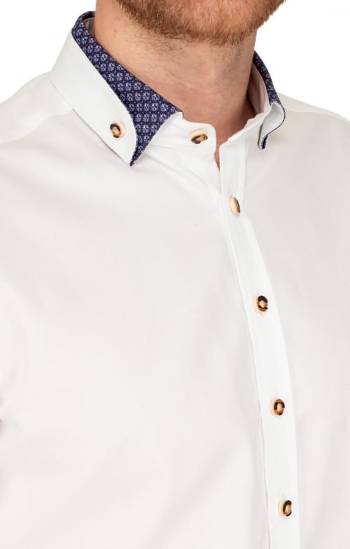 Tiroler Hemd 420004-4249-145 wit manier (Slim Fit)