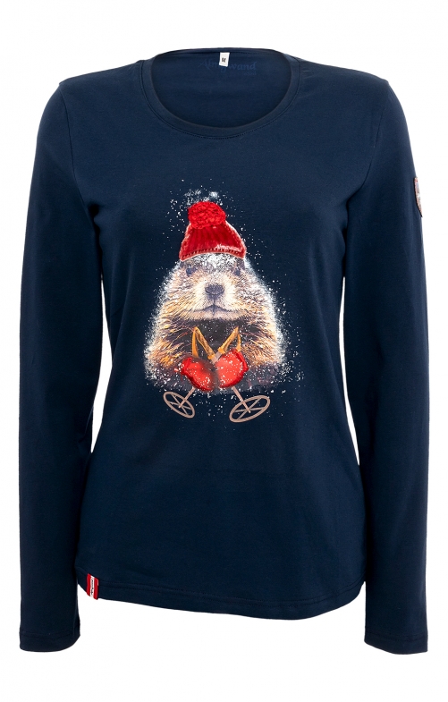 Shirt met lange mouwen DEMUTALM donkerblauw