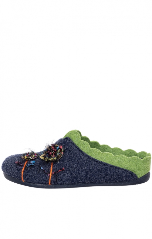 Traditional Slipper NELLY blue apple