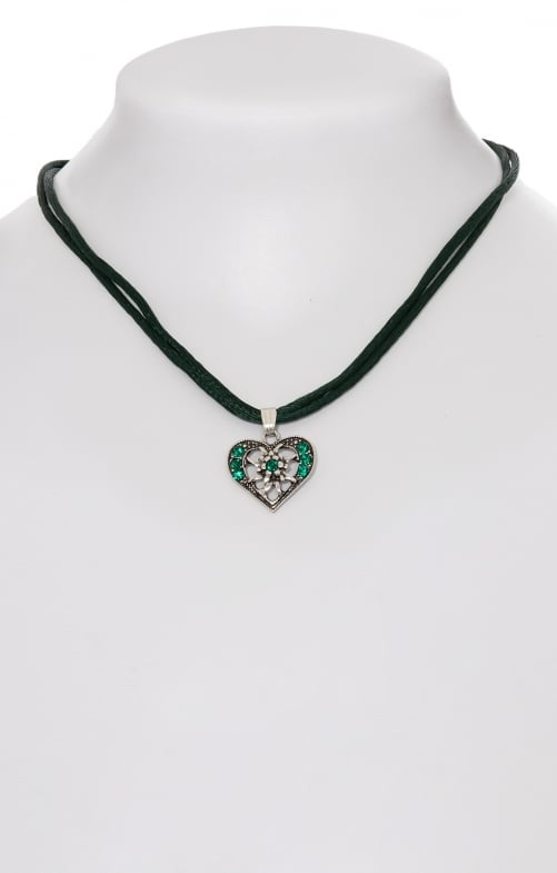 Necklace 2 rows with heart 3590-2 fir