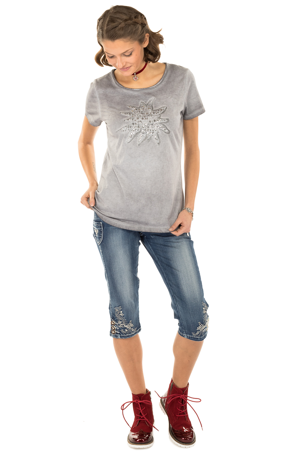 weitere Bilder von Trachten Shirt K04-EDELWEISSgray