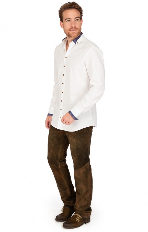 Tiroler Hemd 420004-4249-145 wit manier (Slim Fit)