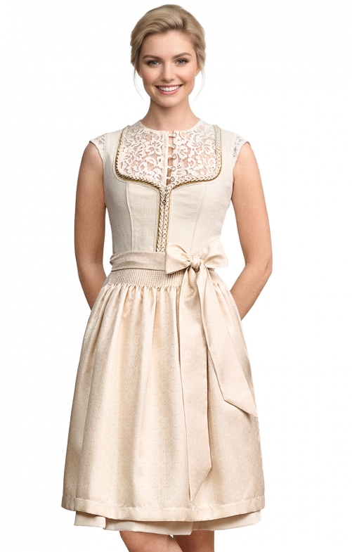 Midi Dirndl 2tlg. 60 cm SOLEIL beige