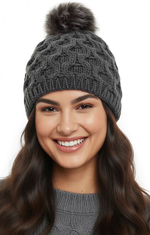 Strickmütze 45052KB anthrazit