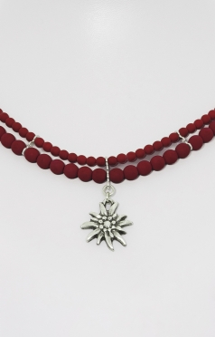 Kette 2 reihig mit Edelweiß SCH008-7185 bordeaux Kette 2 reihig mit Edelweiß SCH008-7185 bordeaux