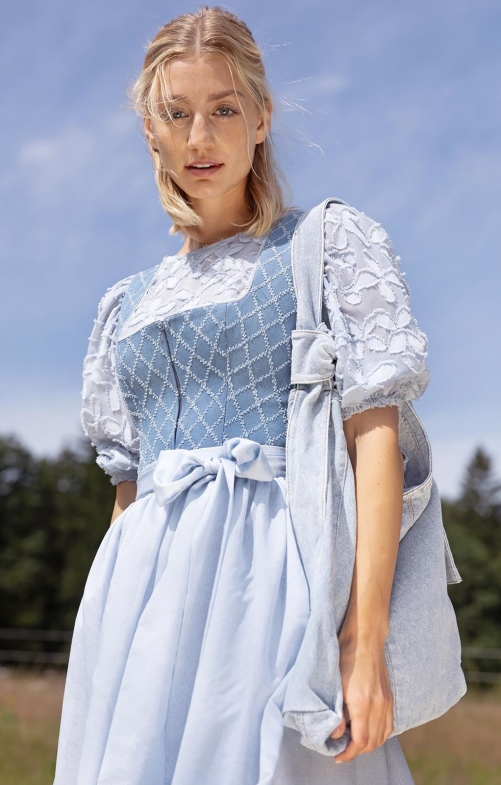 Dirndl 75cm 2tlg. NEBELBERG himmelblau