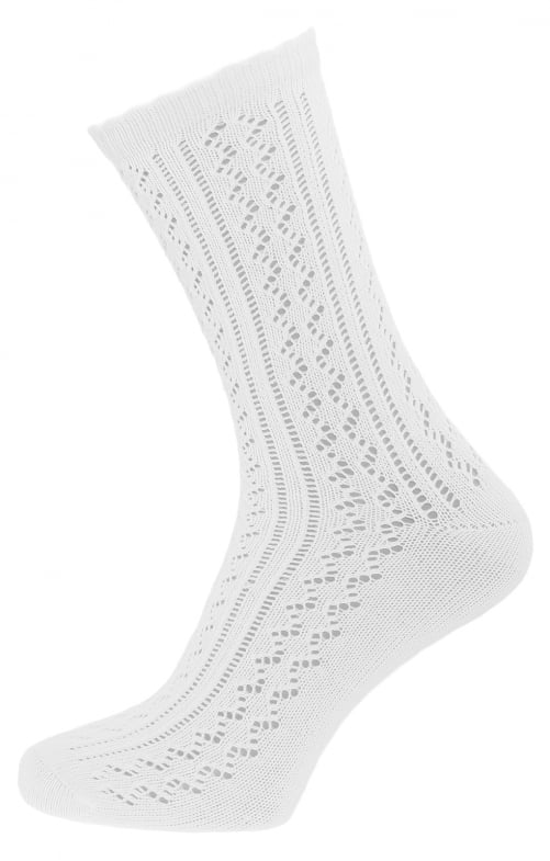 Traditional socks with lace CS535 white