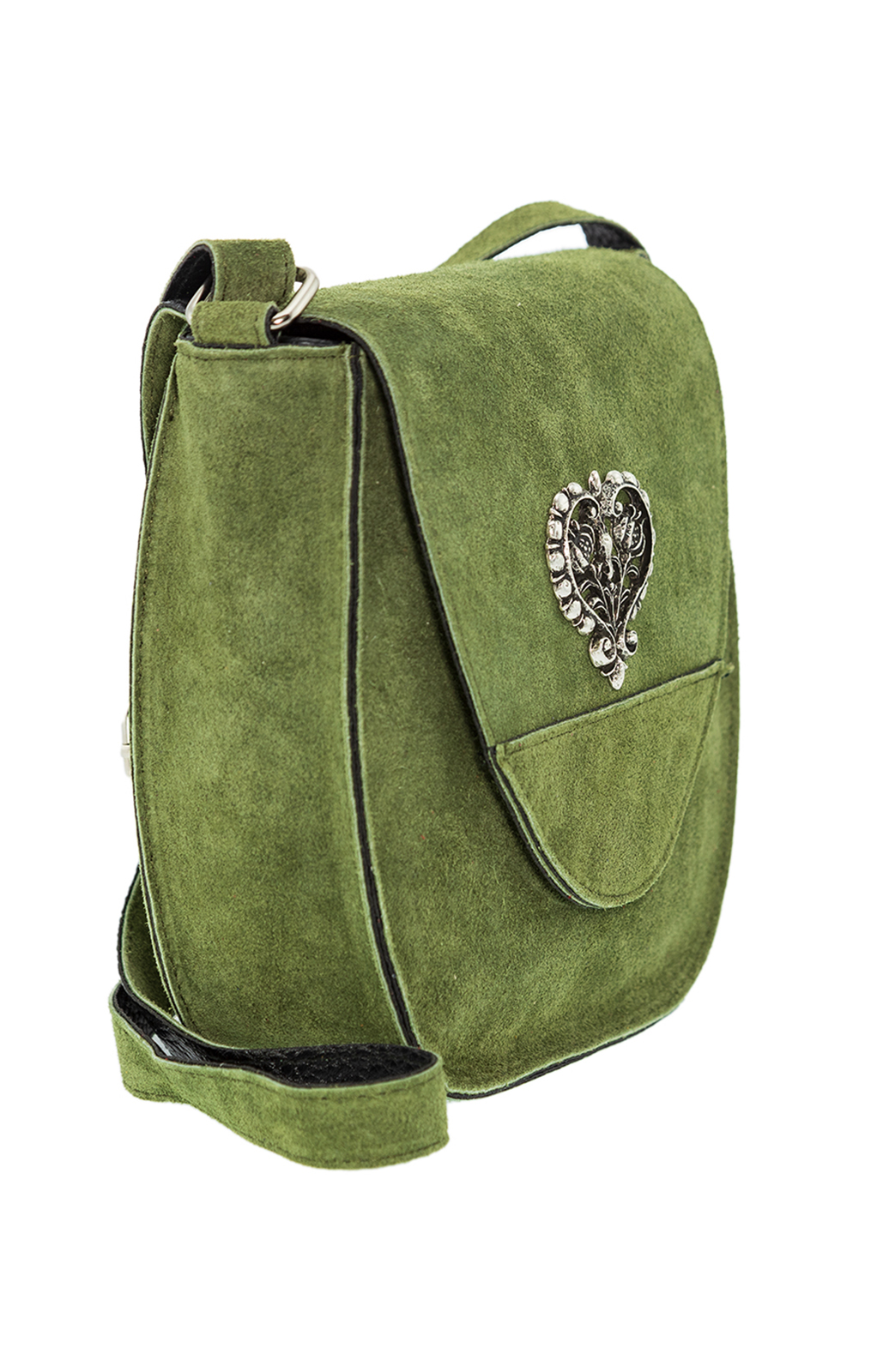 weitere Bilder von Traditional leather bag with heart oliv