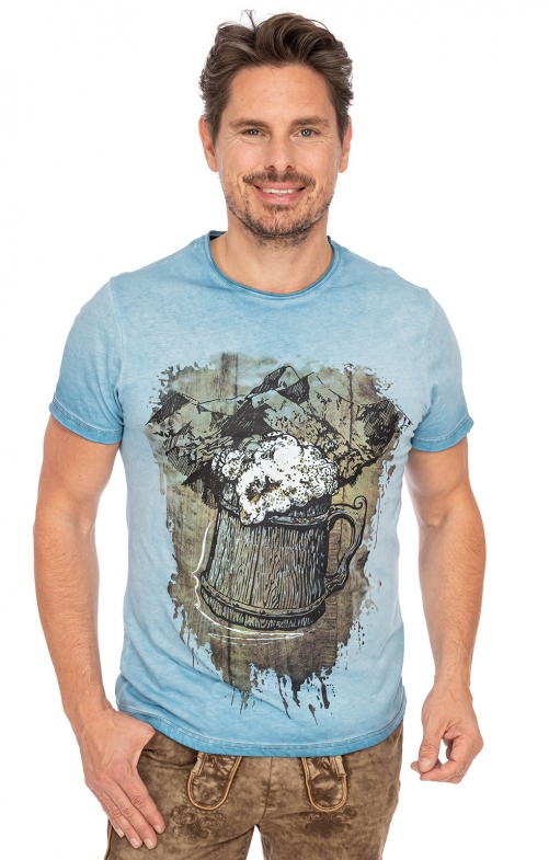 Uomo T-Shirt tradizionali BERGE-BIER blu
