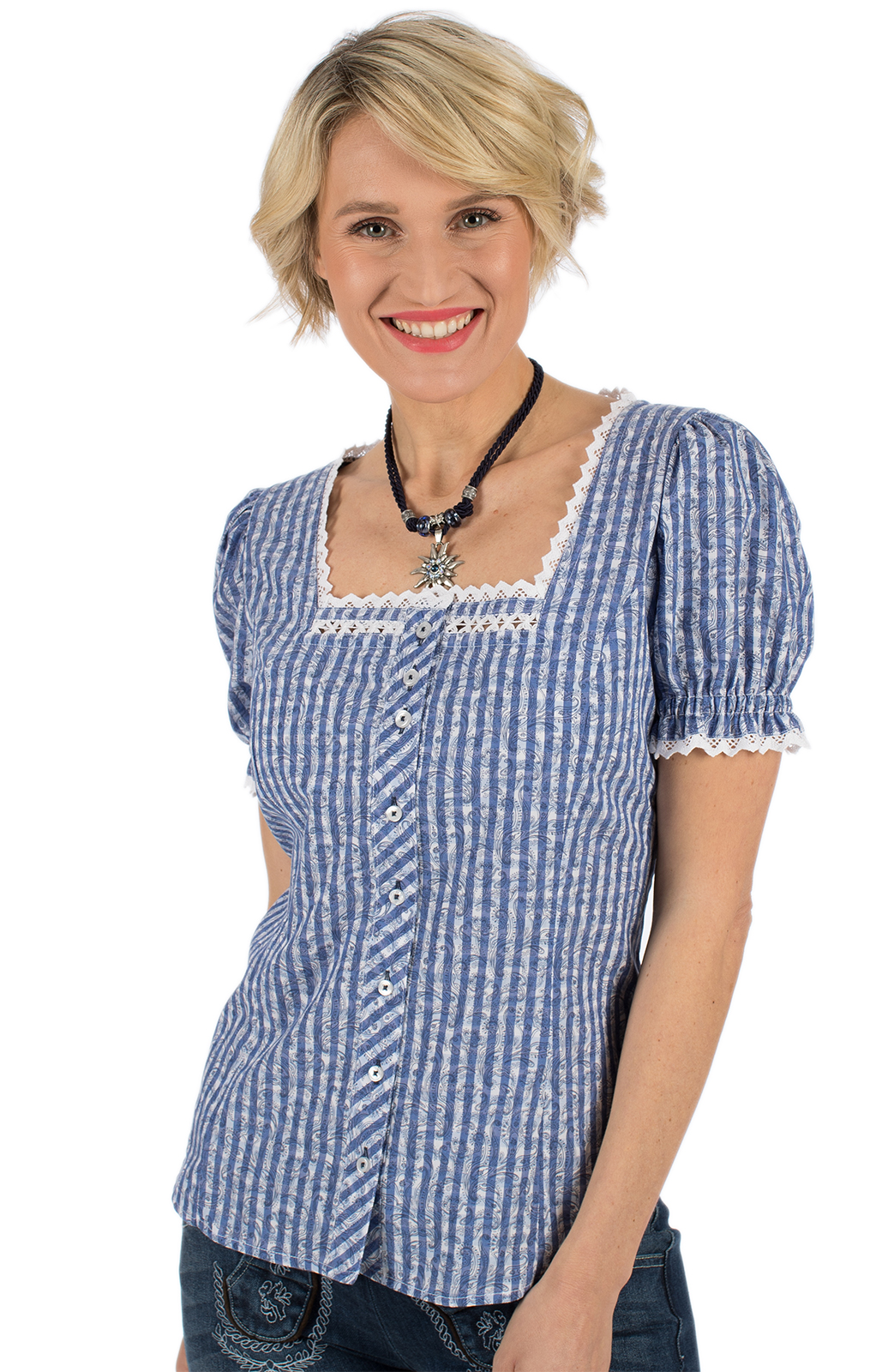 Traditional blouse ALBINA blue von OS-Trachten
