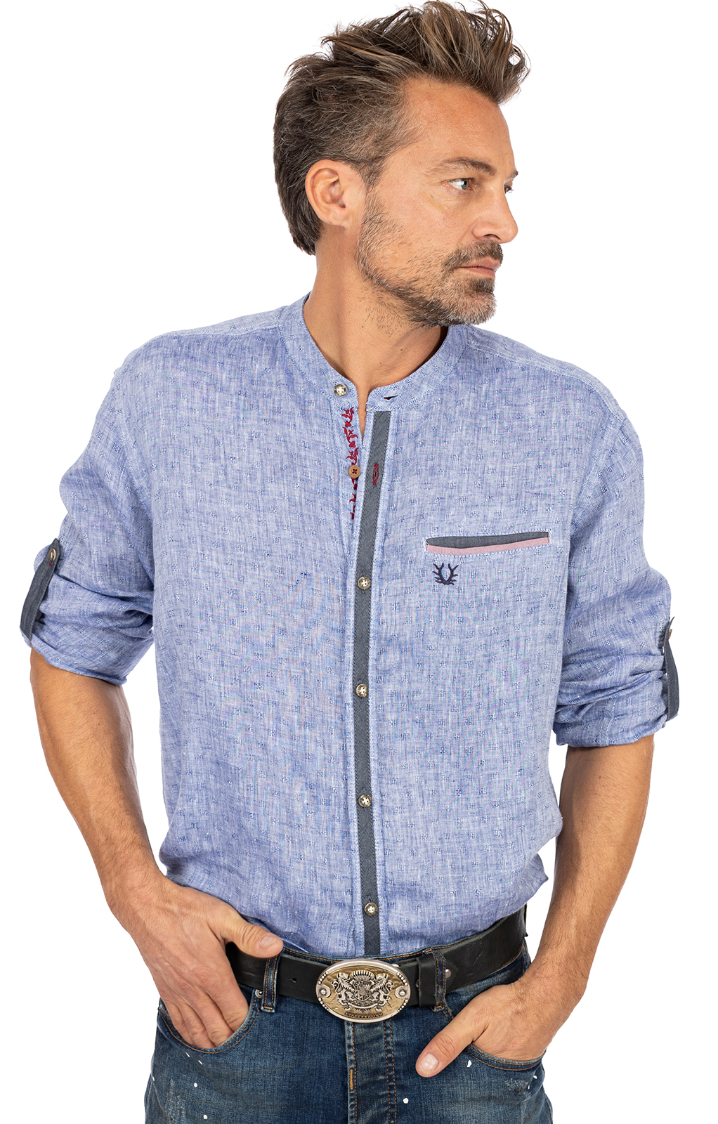 weitere Bilder von German traditional shirt PEER blue