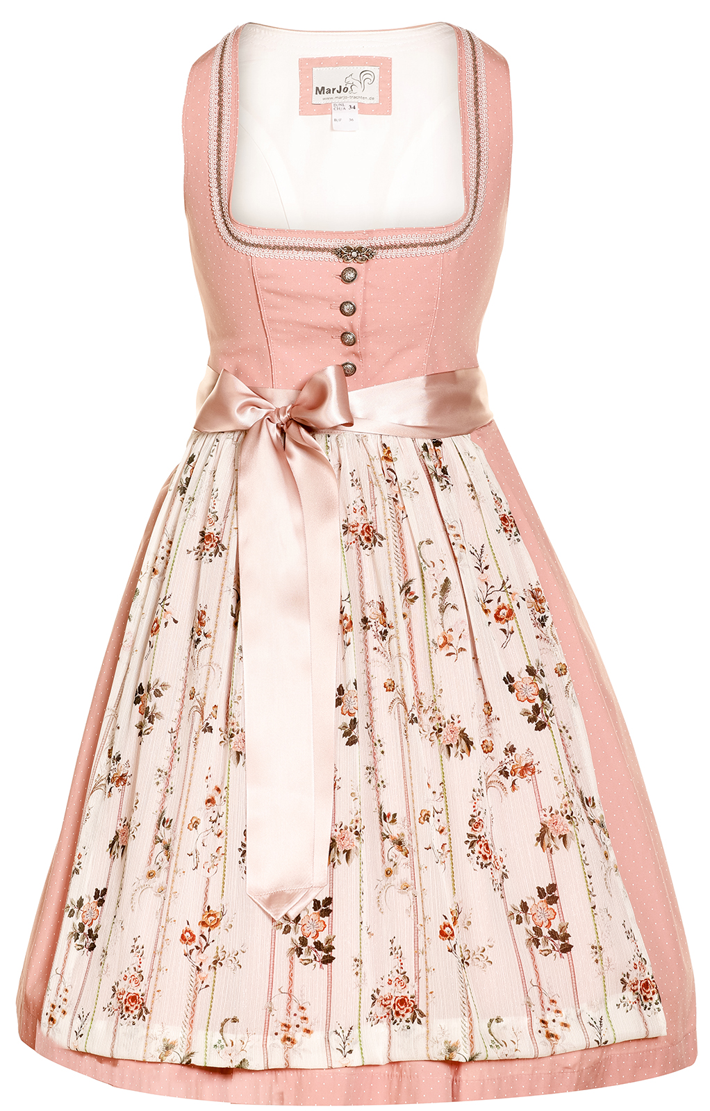 weitere Bilder von Mididirndl 2pcs. 65 cm Berdina pink