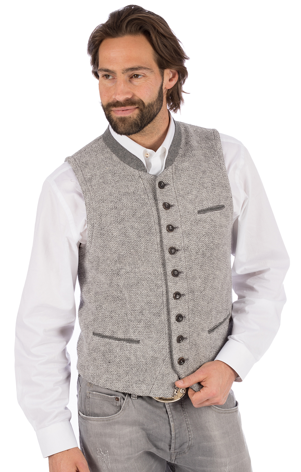 weitere Bilder von German knitted waistcoat KNALLER SW light gray