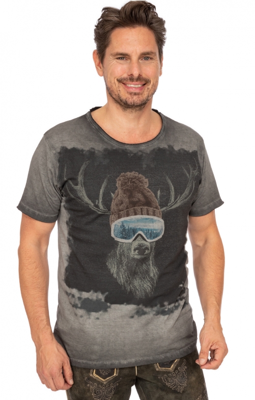 Uomo T-Shirt tradizionali SKI-HIRSCH grigio