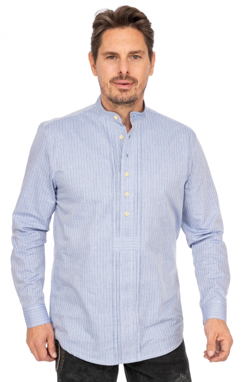 Tiroler overhemden 1/1 420001-4200-42 middelblauww (Regular Fit)