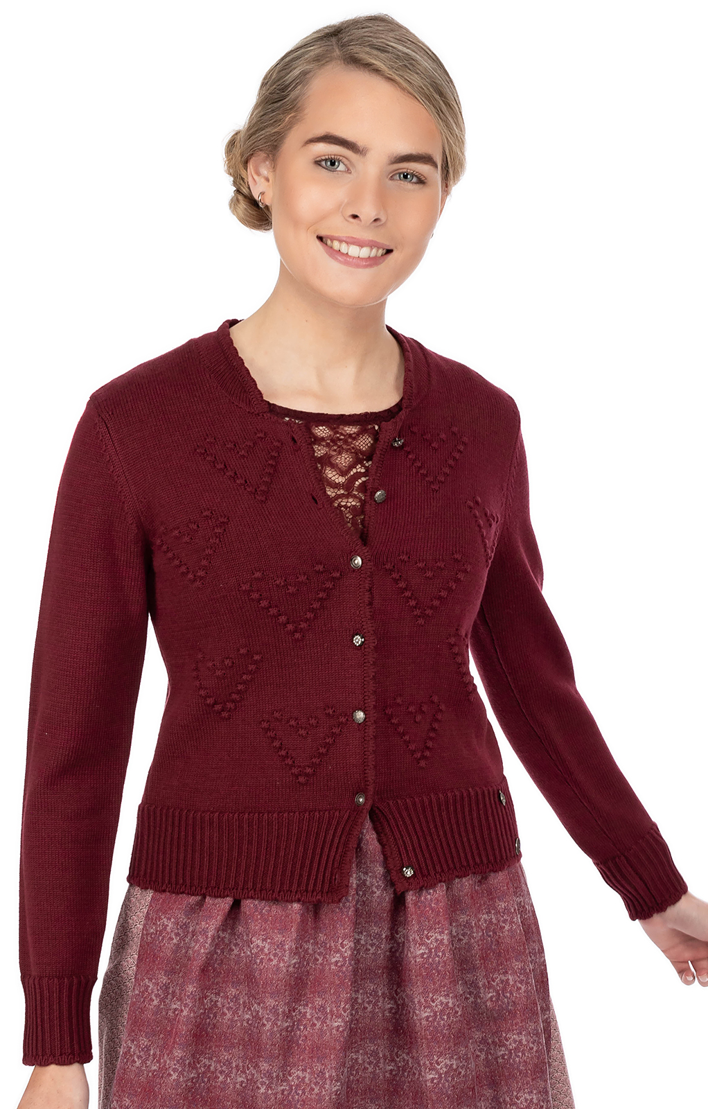 Strickmantel Strickjacke Bordeaux Damen Strickmantel Bordeaux Luna