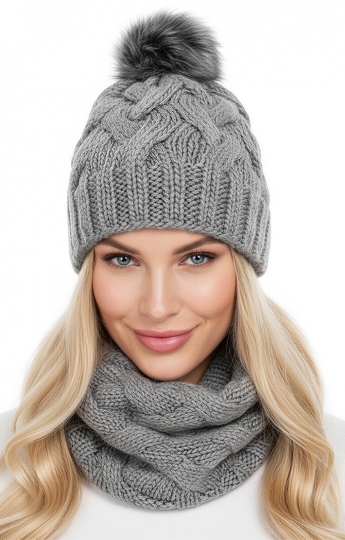 Strickmütze 54174KB hellgrau