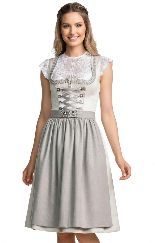 Midi Dirndl 2tlg. NIEVES (60cm) beige