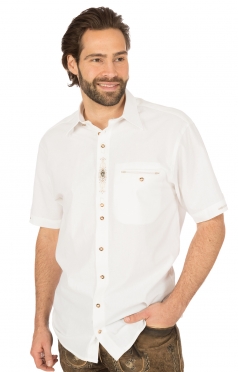 Klederdrachthemd korte mouwen GARRET wit (Regular Fit) Klederdrachthemd korte mouwen GARRET wit (Regular Fit)